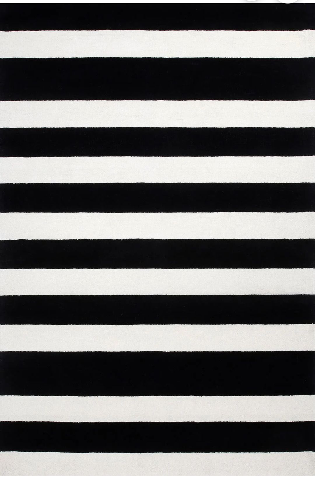 Black and White Striped Area Rug | Modern Minimalist Carpet for Living Room, Bedroom & Office