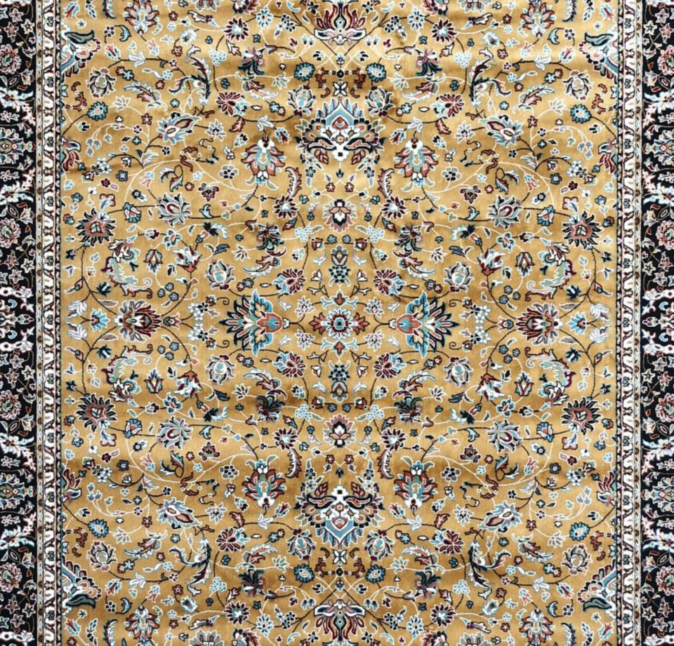 Persian Silk Area Rug | Luxury Handwoven Oriental Carpet with Traditional Floral Pattern