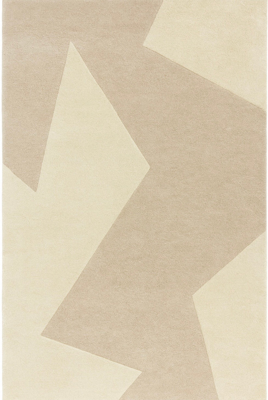 Modern Geometric Beige Area Rug | Soft Hand-Tufted Carpet for Living Room, Bedroom & Office Décor