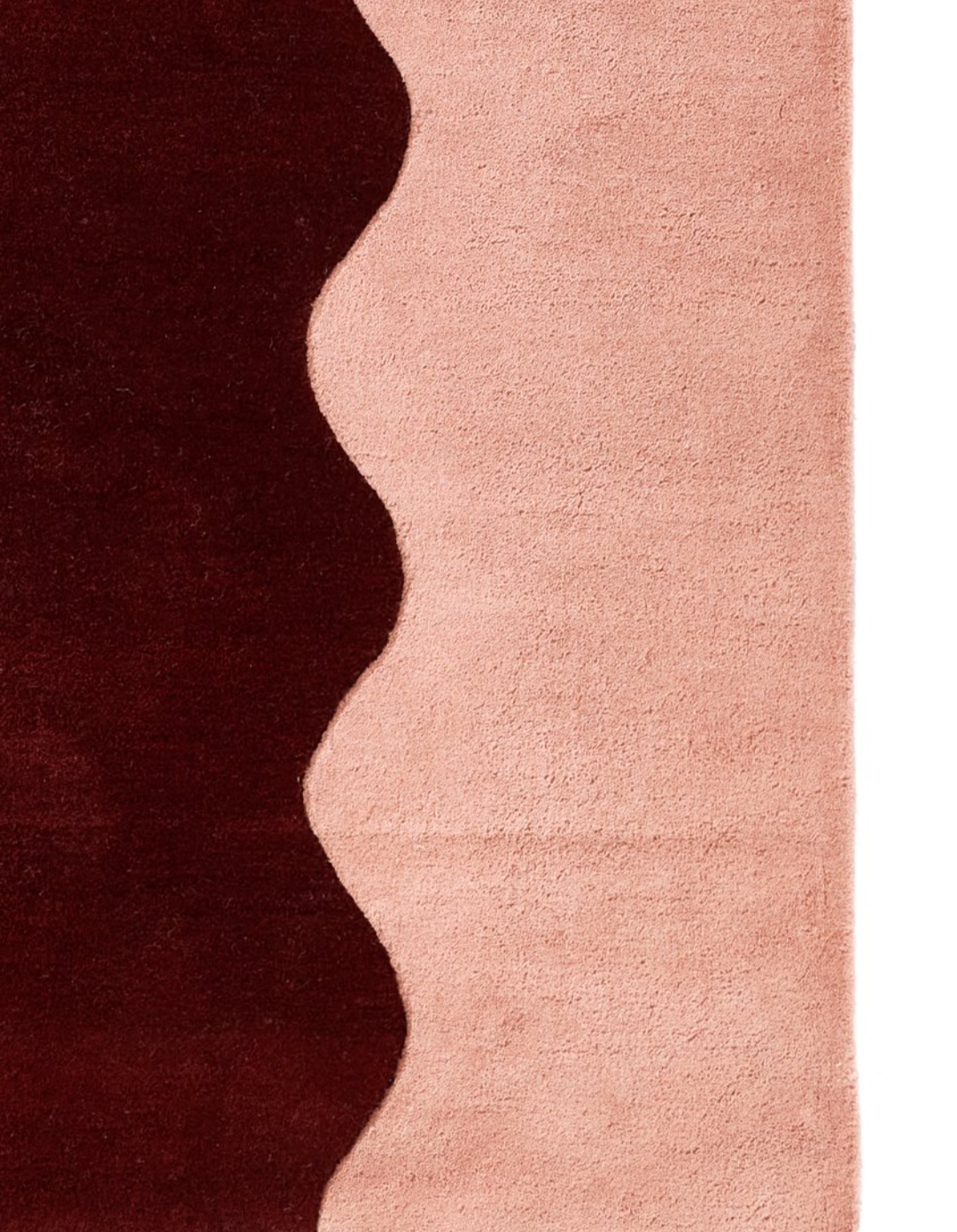 Modern Red & Pink Wave Edge Area Rug – Contemporary Abstract Hand-Tufted Carpet for Living Room, Bedroom & Office Décor