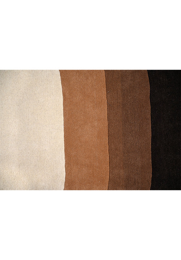 Modern Oval Gradient Rug in Neutral Brown & Beige | Contemporary Hand-Tufted Carpet for Living Room, Bedroom & Office Decor