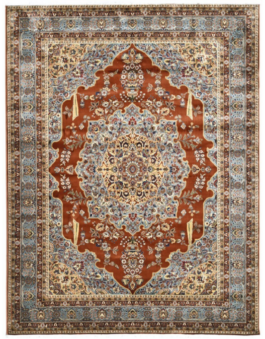 Premium Persian Silk Area Rug | Smooth Finish Luxury Carpet for Living Room