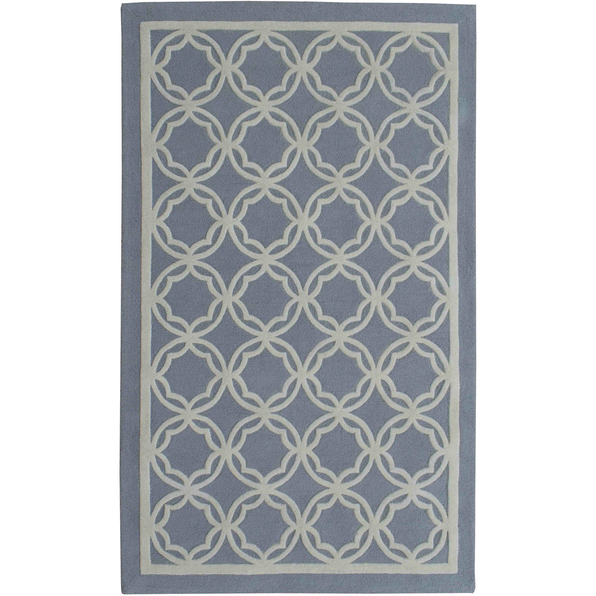 Handmade Grey & Ivory Geometric Rug – Modern Lattice Design Carpet for Living Room, Bedroom & Home Décor