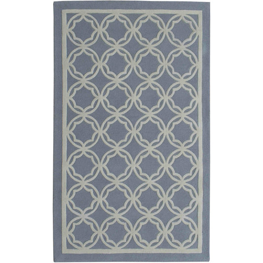 Handmade Grey & Ivory Geometric Rug – Modern Lattice Design Carpet for Living Room, Bedroom & Home Décor