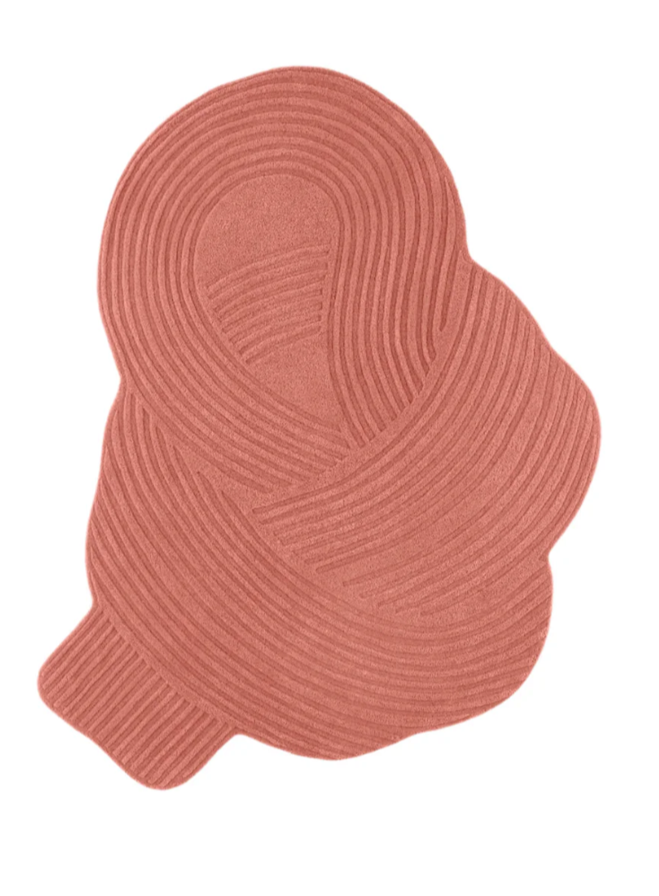 Modern Abstract Pink Rug – Handmade Sculpted Carpet for Living Room, Bedroom, Minimalist & Boho Decor