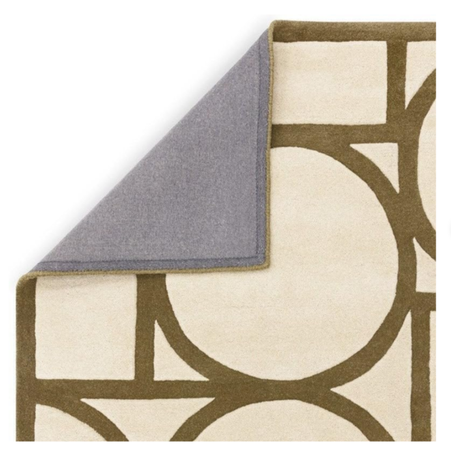 Modern Beige Hand-Tufted Wool Rug with Geometric Pattern – Luxury Area Carpet for Living Room & Bedroom