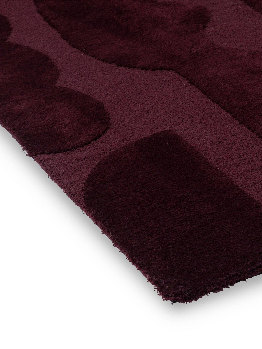 Burgundy Abstract Hand Tufted Wool Rug – Modern Geometric Area Rug for Living Room, Bedroom & Contemporary Home Decor