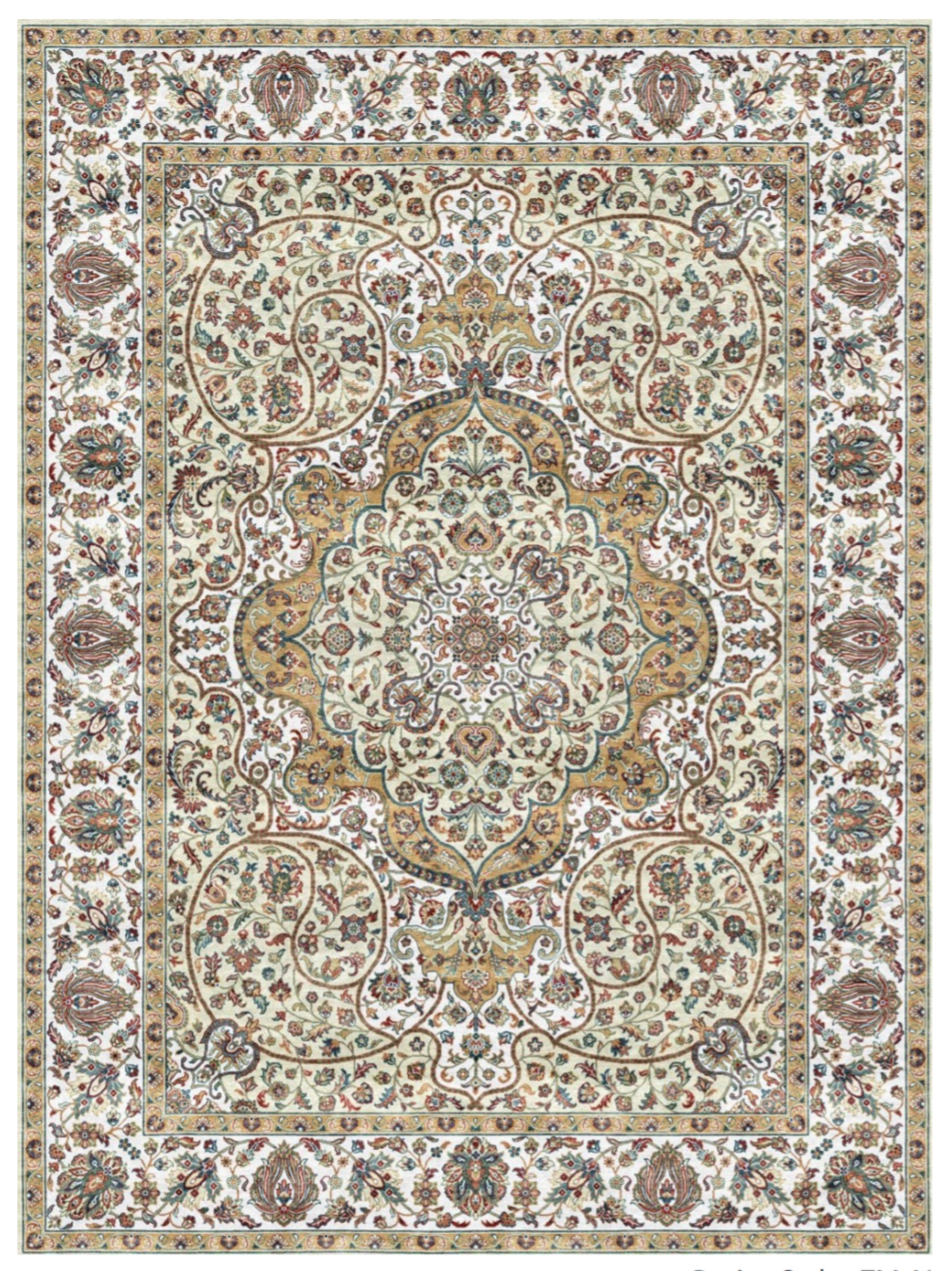 Luxury Persian Silk Area Rug – Classic Medallion Design, Premium Fine Silk Carpet for Elegant Living Rooms