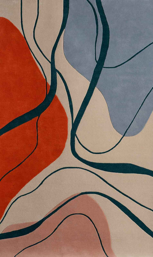 Abstract Modern Hand-Tufted Rug | Colorful Geometric Art Carpet for Living Room, Bedroom & Office Decor