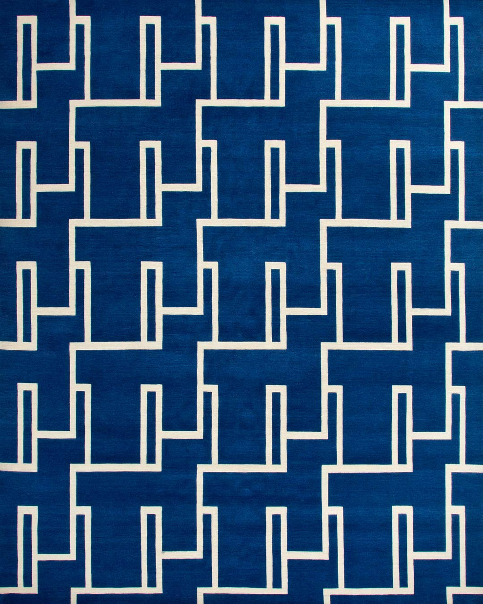 Modern Blue Geometric Area Rug | Hand-Tufted Contemporary Carpet with White Pattern for Living Room, Bedroom & Office Décor
