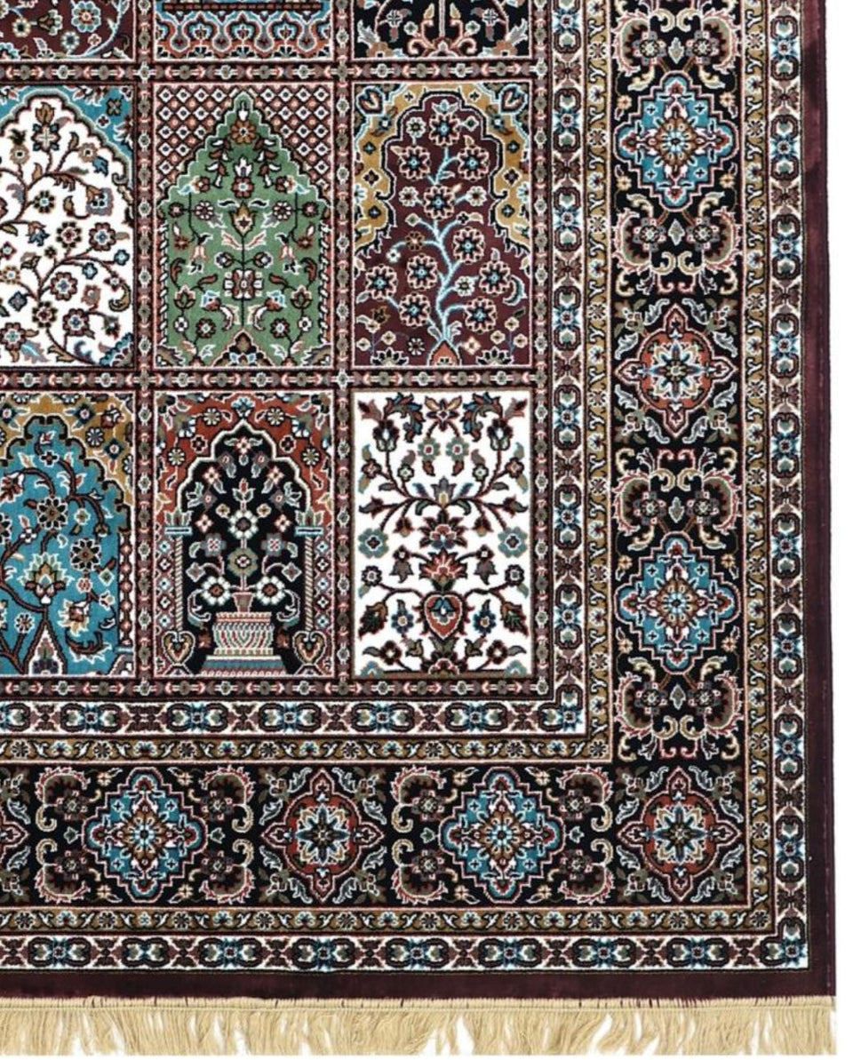 Luxury Persian Silk Rug – Handmade Fine Silk Carpet with Intricate Floral Design for Elegant Homes