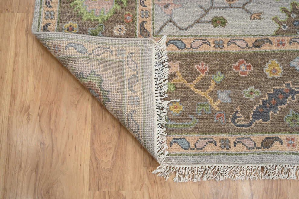 Hand-Knotted Oushak Rug – Luxury Turkish Wool Area Rug | Vintage-Inspired Oriental Carpet for Living Room