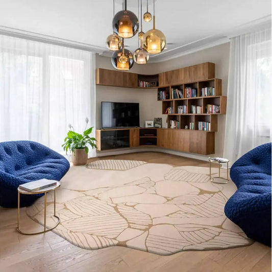 Luxury Irregular Stone Pattern Rug – Modern Abstract Area Carpet for Living Room & Contemporary Home Decor