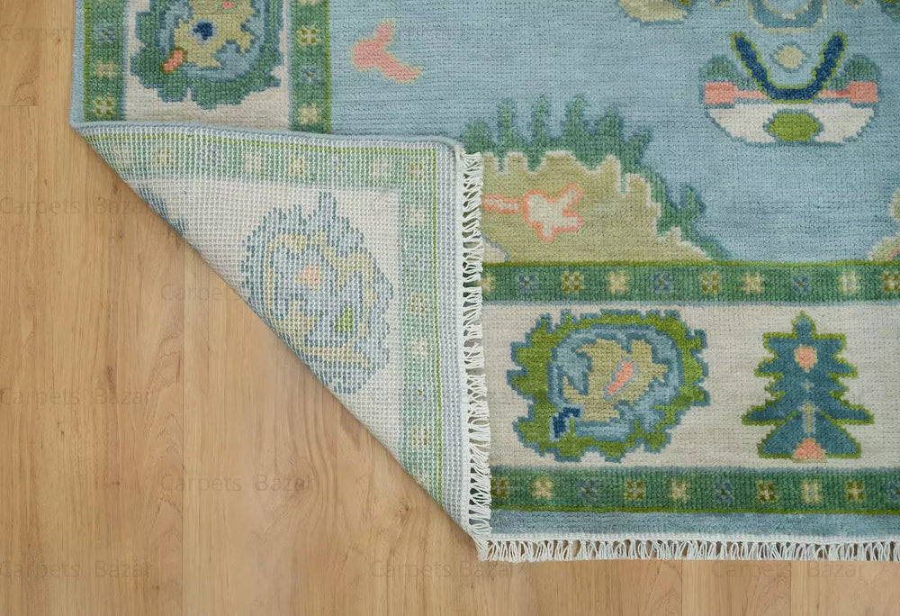 Handknotted Oushak Rug – Authentic Turkish Wool Carpet | Luxury Oriental Area Rug for Living Room & Bedroom Decor
