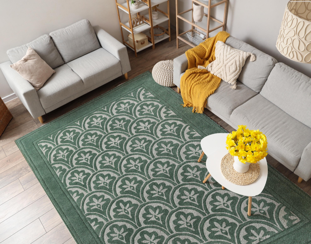 Classic Greek Key Border Area Rug – Elegant Beige & White Geometric Carpet for Living Room, Dining Room & Home Décor