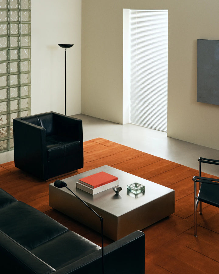 Luxury Hand-Tufted Rust Wool Rug | Textured Linear Design for Modern & Contemporary Spaces