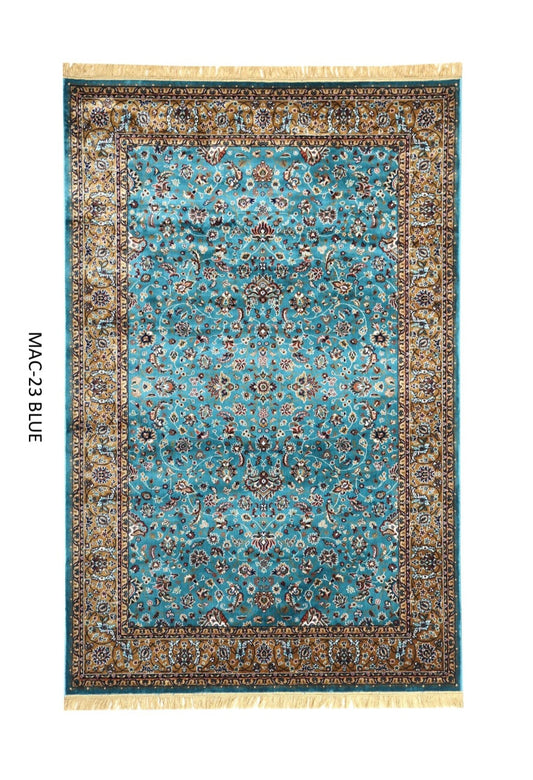 Luxury Silk Carpet – Persian Design Blue Area Rug | Soft, Shiny, Premium Home Decor
