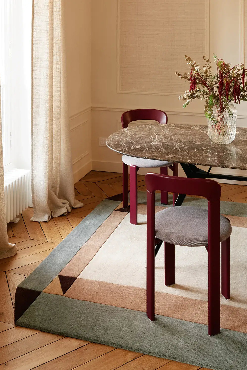 Modern Geometric Hand Tufted Wool Rug – Luxury Minimalist Area Rug for Living Room & Bedroom