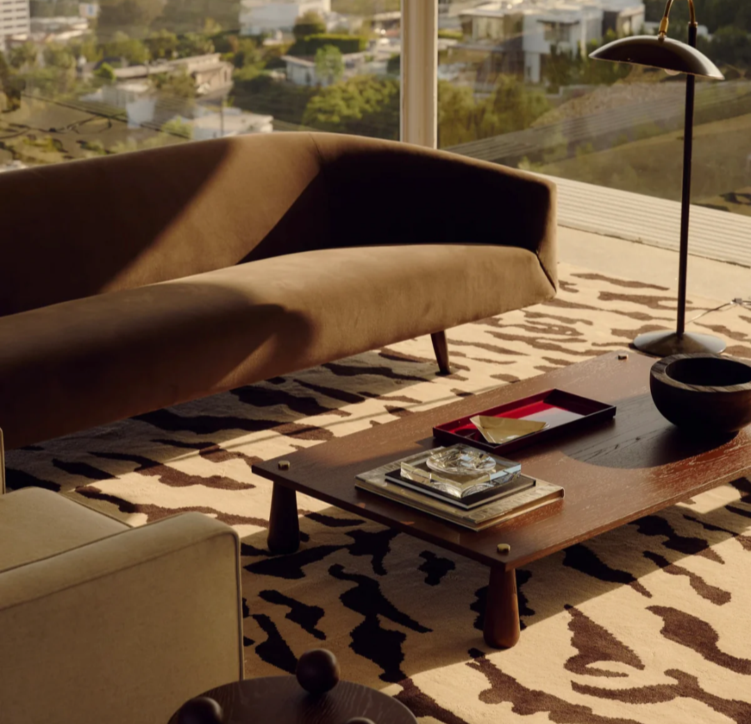 Hand Tufted Modern Abstract Rug – Luxury Beige & Black Designer Carpet for Living Room