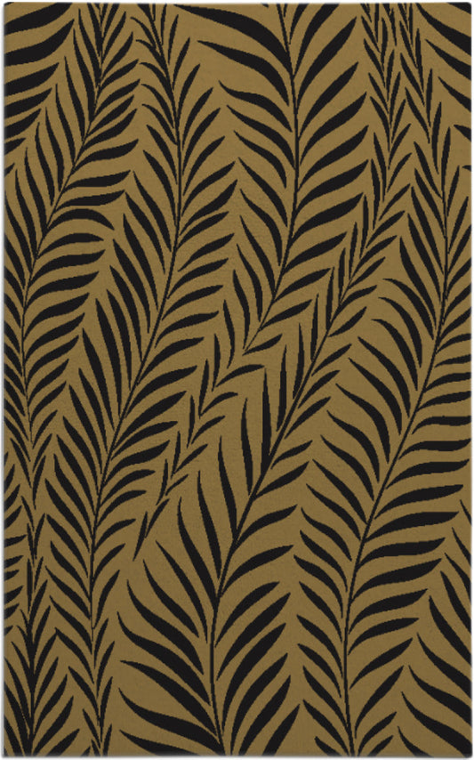 Modern Brown & Black Palm Leaf Rug – Tropical Botanical Design Carpet for Living Room, Bedroom & Home Décor