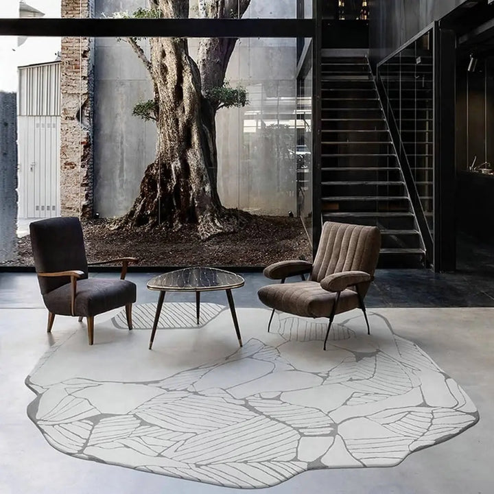 Modern Abstract Irregular Area Rug – Stone Pattern Carpet for Living Room, Bedroom & Office Decor