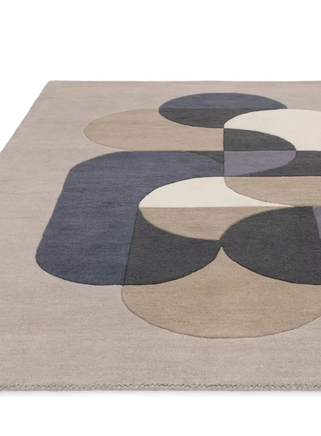 Modern Geometric Wool Rug – Abstract Minimalist Area Carpet for Living Room & Bedroom – Hand-Tufted Custom Size Contemporary Rug