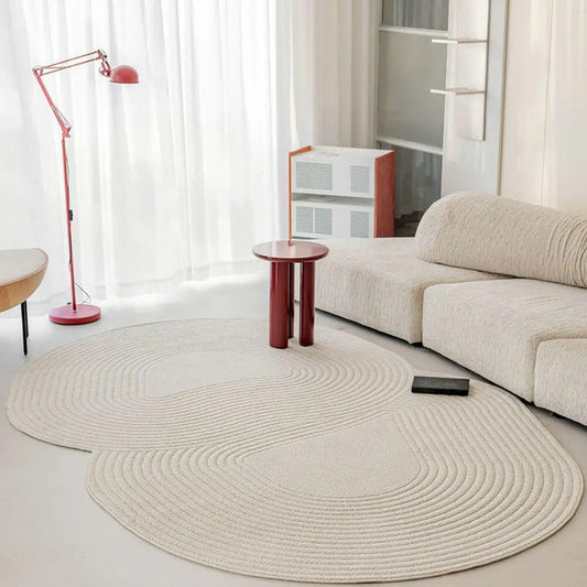 Modern Minimalist Living Room Rug – Abstract Curved Area Carpet for Cozy & Stylish Home Decor
