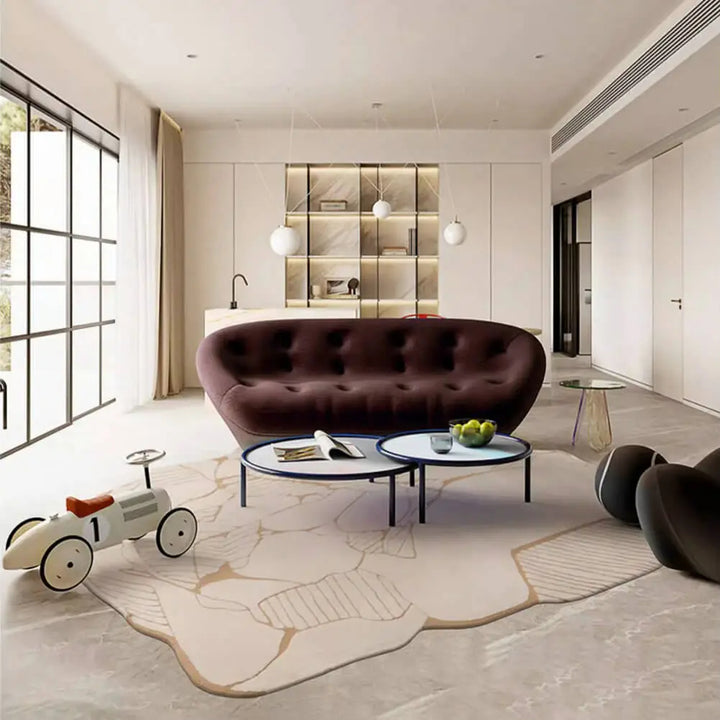 Luxury Irregular Stone Pattern Rug – Modern Abstract Area Carpet for Living Room & Contemporary Home Decor