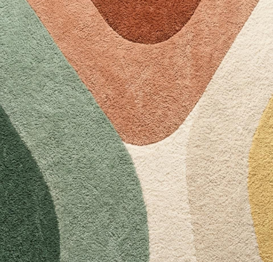Abstract Irregular Hand Tufted Rug, Modern Organic Shape Wool Carpet, Scandinavian Minimalist Area Rug, Mid Century Contemporary Living Room Decor, Custom Artistic Tufted Rug