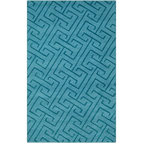 Modern Teal Geometric Area Rug – Soft Living Room Carpet for Bedroom, Office & Home Décor