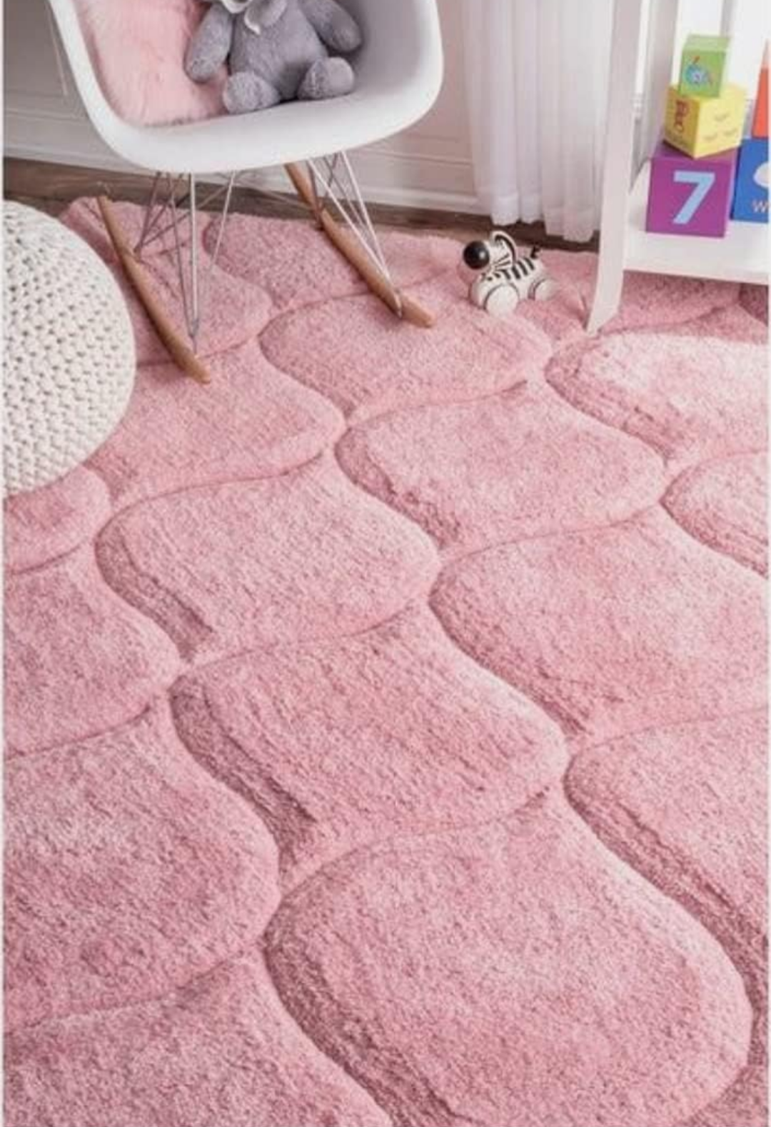 Handcrafted Super Soft Micro Shaggy Pink Carpet