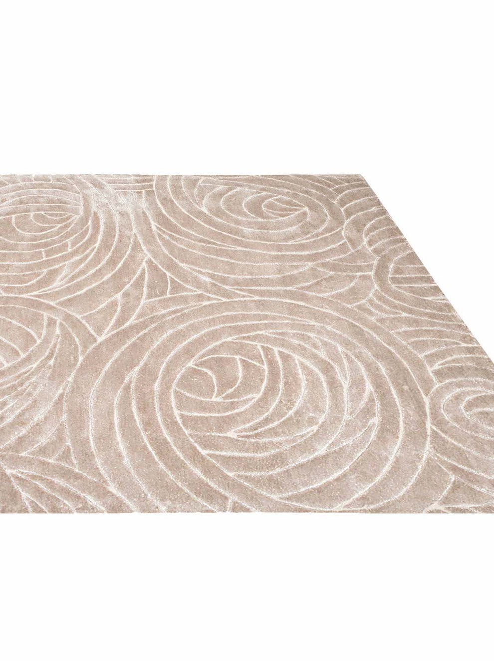 Handmade Modern Beige Area Rug – Soft Textured Swirl Pattern Carpet for Living Room, Bedroom & Home Décor