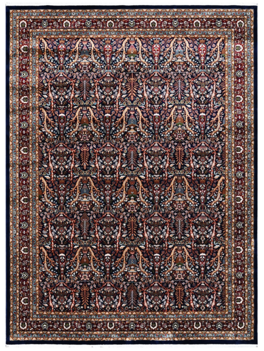 Persian Silk Look Area Rug – Luxury Woven Floral Rug for Elegant Home Décor