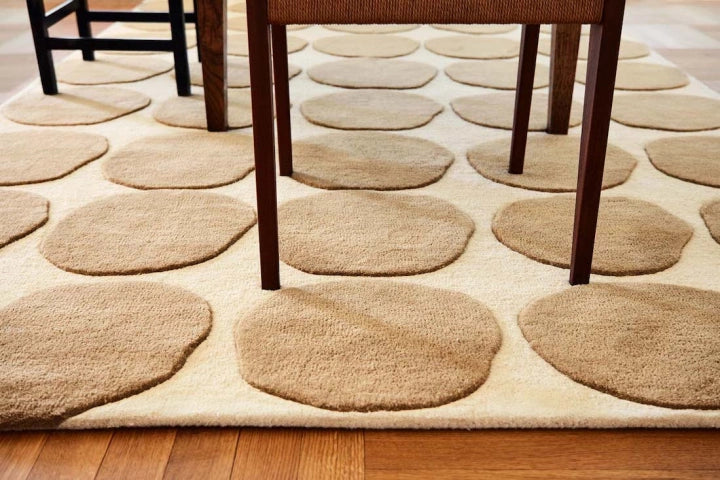 Hand Tufted Beige Pebble Rug – Modern Abstract Wool Area Rug, Neutral Scandinavian Carpet, Minimalist Living Room Rug, Luxury Handmade Contemporary Floor Rug