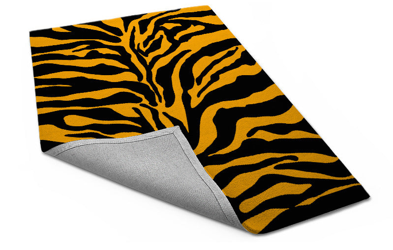 Tiger Print Area Rug – Bold Black and Orange Animal Print Carpet for Living Room, Bedroom & Modern Home Decor