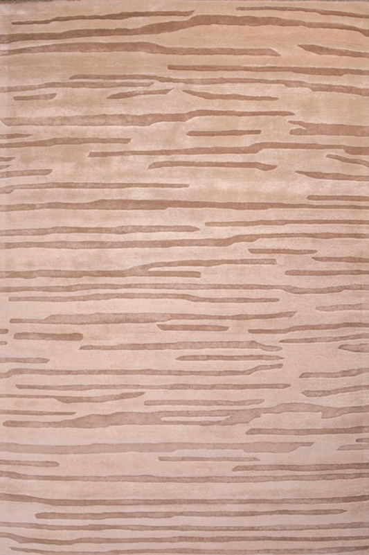 Beige Abstract Hand Tufted Rug – Modern Minimalist Wool Carpet with Organic Linear Pattern, Soft Neutral Area Rug for Living Room, Bedroom & Office Decor