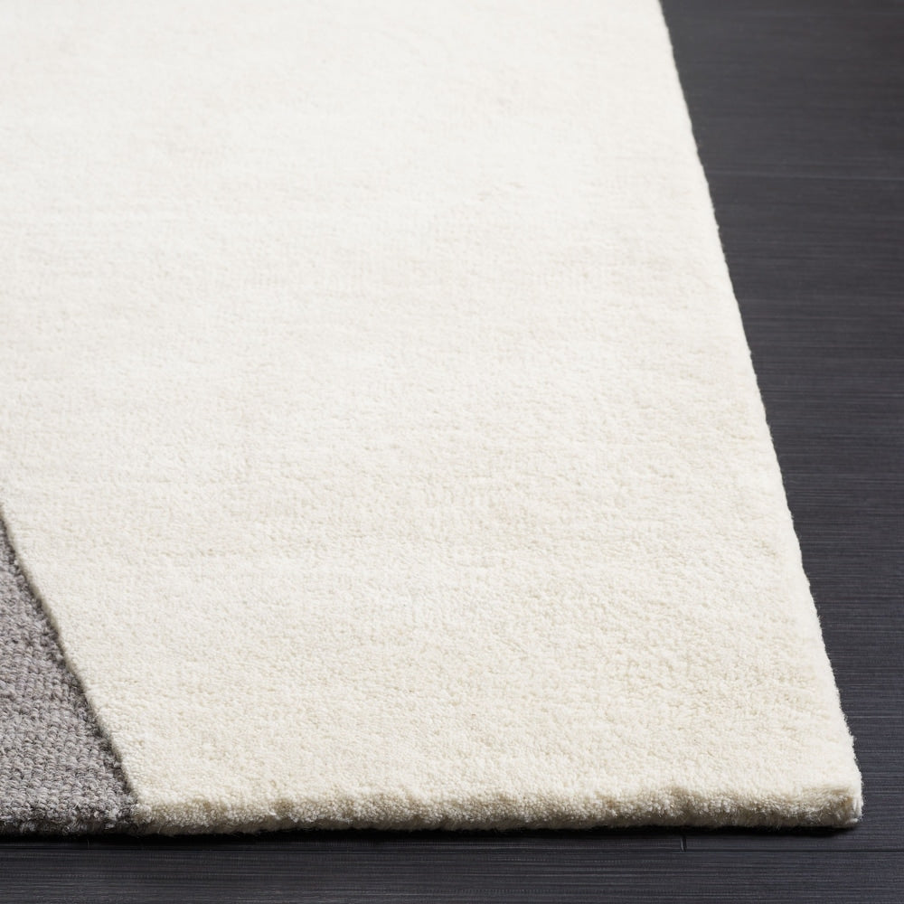 Modern Grey and White Abstract Area Rug – Minimalist Geometric Pattern Carpet for Living Room, Bedroom & Office Decor