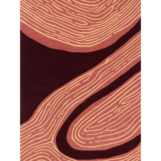 Modern Abstract Woodgrain Rug – Handmade Contemporary Brown & Beige Pattern Carpet for Living Room & Bedroom Decor