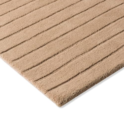Beige Geometric Modern Rug – Minimalist Textured Carpet for Living Room, Bedroom & Office Décor