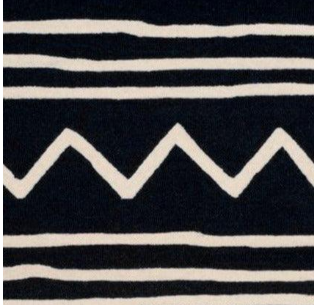 Modern Black and White Geometric Zigzag Area Rug – Bold Minimalist Design Carpet for Living Room, Bedroom & Office Decor