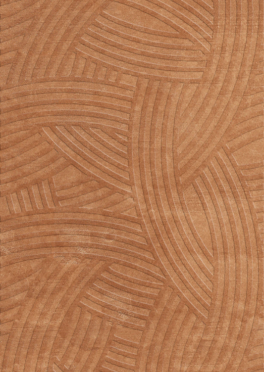 Modern Geometric Pattern Hand-Tufted Brown Area Rug – Contemporary Textured Carpet for Living Room, Bedroom & Office Décor