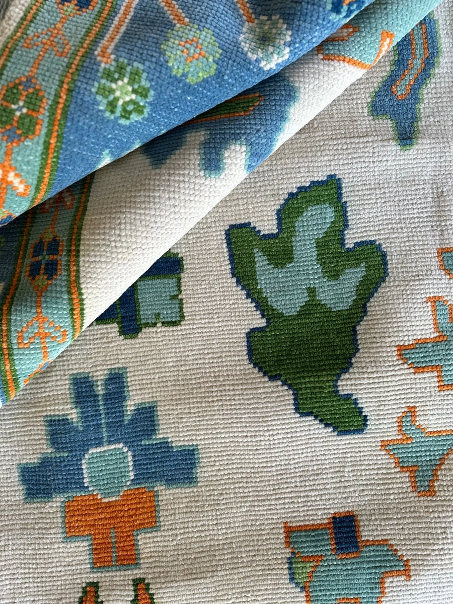 Luxury Hand Knotted Oushak Rug – Authentic Turkish Design | Soft Wool Vintage Style Carpet