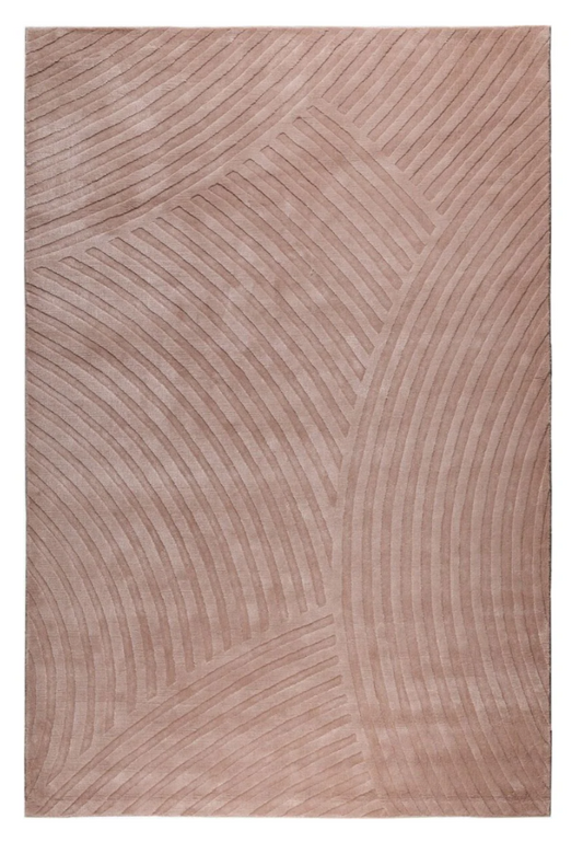 Modern Pink Textured Area Rug – Hand Tufted Minimalist Line Pattern Carpet for Living Room, Bedroom & Contemporary Home Décor