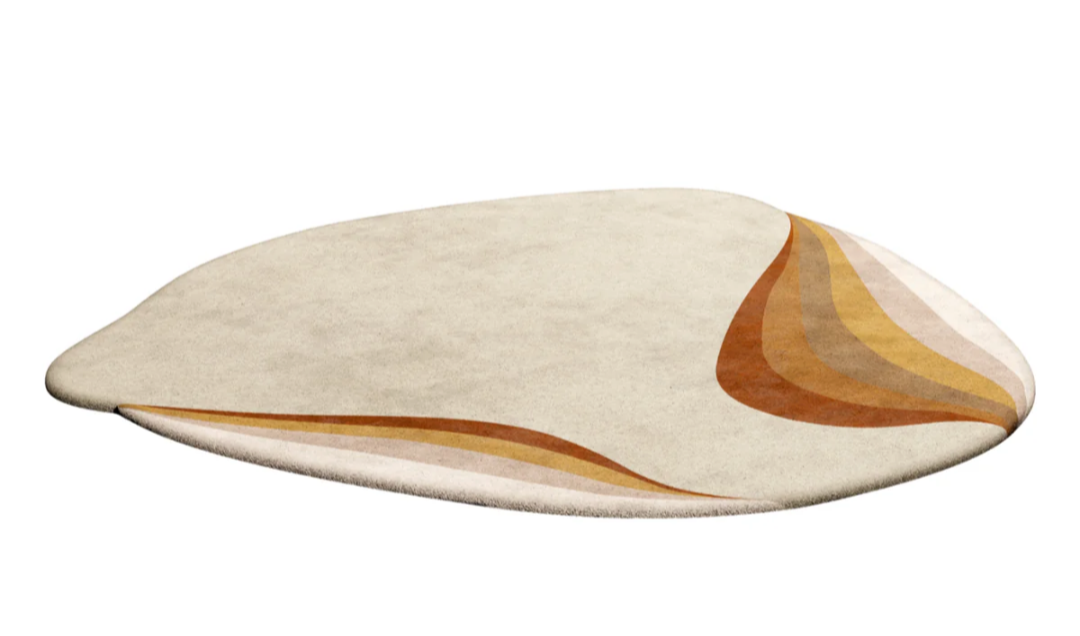 Hand Tufted Irregular Abstract Rug – Modern Organic Shape Designer Carpet for Living Room