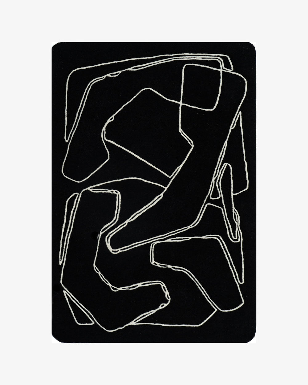 Modern Abstract Hand Tufted Rug – Black Minimalist Line Art Wool Rug, Contemporary Living Room & Bedroom Carpet