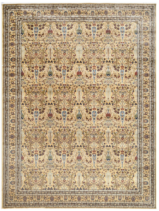 Persian Silk Look Area Rug – Elegant Floral Luxury Carpet for Living Room