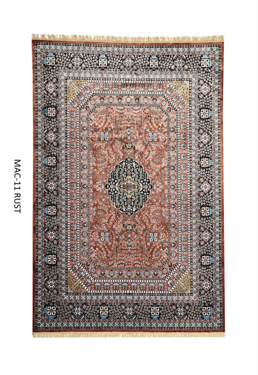 Luxury Persian Silk Rug – Handcrafted Traditional Iranian Design, Fine Soft Silk Carpet for Living Room & Bedroom