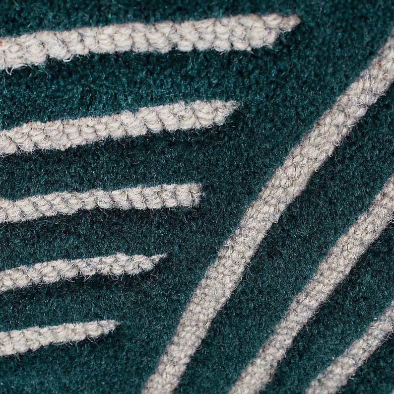 Modern Abstract Hand Tufted Rug – Handmade Wool Area Rug, Geometric Loop Design Carpet, Luxury Living Room Rug, Contemporary Bedroom Floor Rug