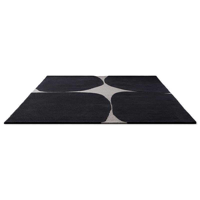 Black and Grey Abstract Modern Rug – Bold Geometric Contemporary Carpet for Living Room, Bedroom & Office Décor