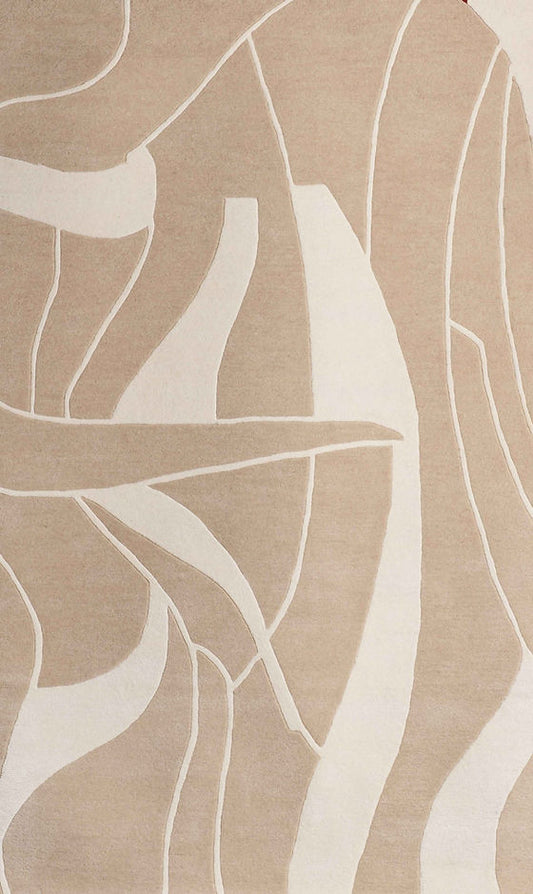 Modern Beige Abstract Area Rug – Soft Minimalist Geometric Carpet for Living Room, Bedroom & Office Decor